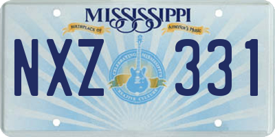 MS license plate NXZ331