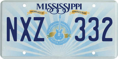 MS license plate NXZ332