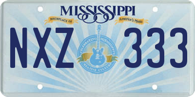 MS license plate NXZ333