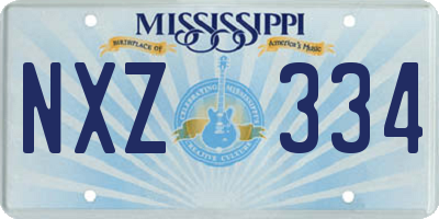 MS license plate NXZ334