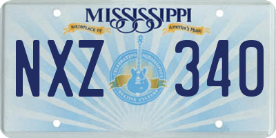 MS license plate NXZ340