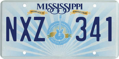 MS license plate NXZ341