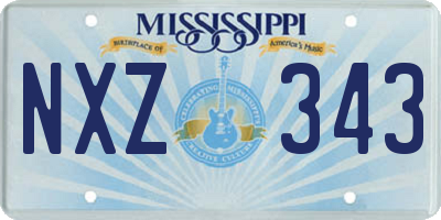 MS license plate NXZ343