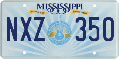 MS license plate NXZ350