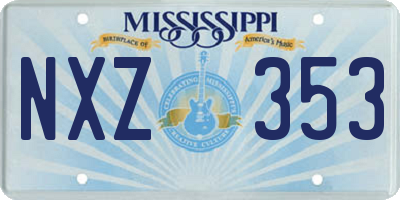 MS license plate NXZ353