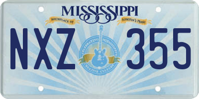 MS license plate NXZ355