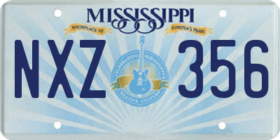 MS license plate NXZ356