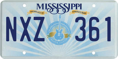 MS license plate NXZ361