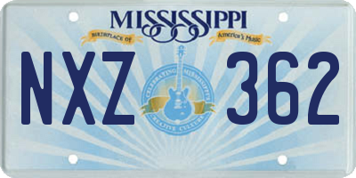 MS license plate NXZ362