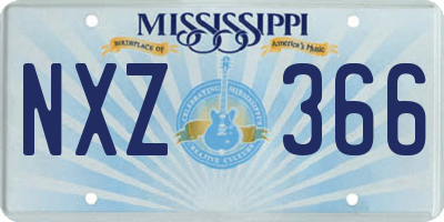 MS license plate NXZ366