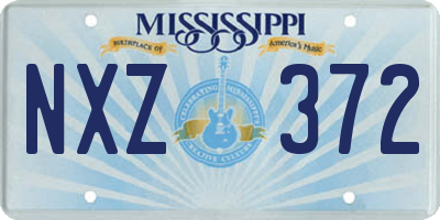 MS license plate NXZ372