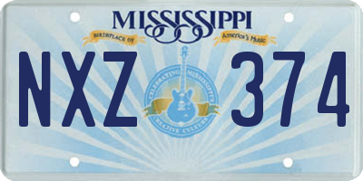 MS license plate NXZ374