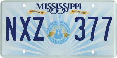 MS license plate NXZ377