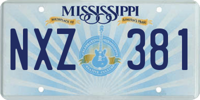 MS license plate NXZ381