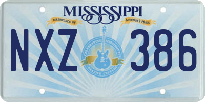 MS license plate NXZ386