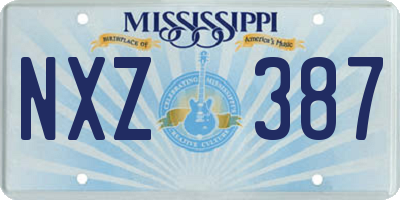 MS license plate NXZ387
