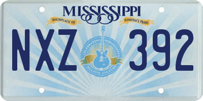 MS license plate NXZ392