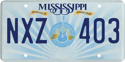 MS license plate NXZ403