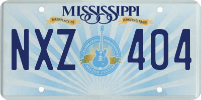 MS license plate NXZ404
