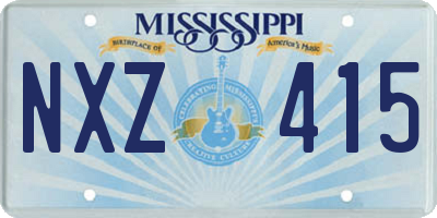 MS license plate NXZ415
