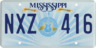 MS license plate NXZ416