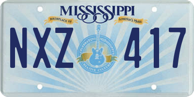 MS license plate NXZ417