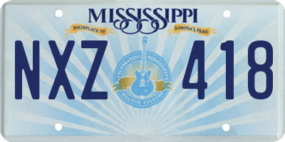 MS license plate NXZ418