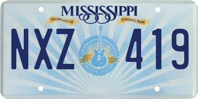 MS license plate NXZ419