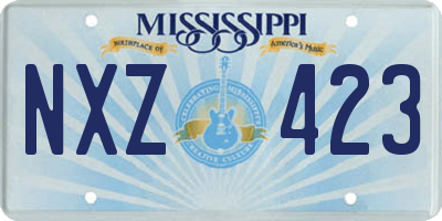 MS license plate NXZ423