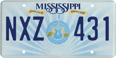MS license plate NXZ431