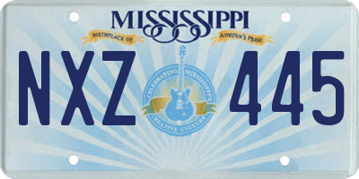 MS license plate NXZ445
