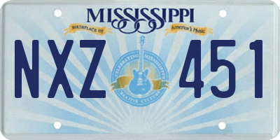 MS license plate NXZ451