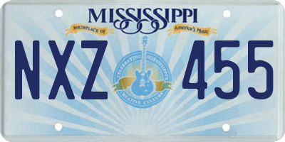 MS license plate NXZ455