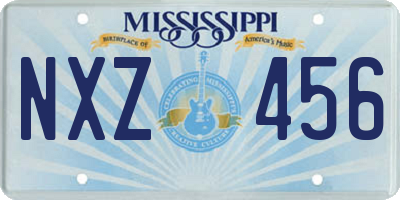 MS license plate NXZ456