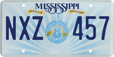 MS license plate NXZ457