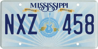 MS license plate NXZ458