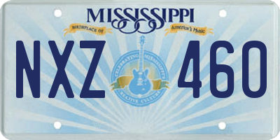 MS license plate NXZ460