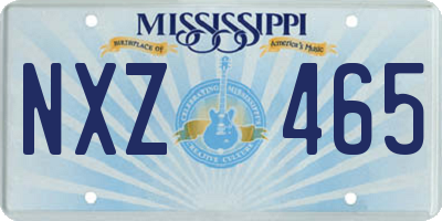 MS license plate NXZ465