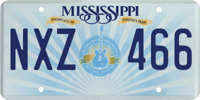 MS license plate NXZ466
