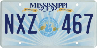 MS license plate NXZ467