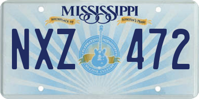 MS license plate NXZ472