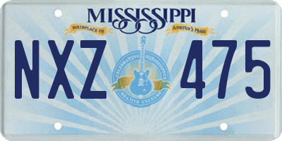 MS license plate NXZ475