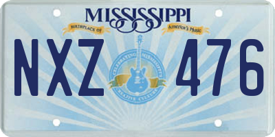 MS license plate NXZ476