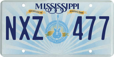 MS license plate NXZ477