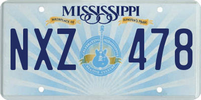 MS license plate NXZ478