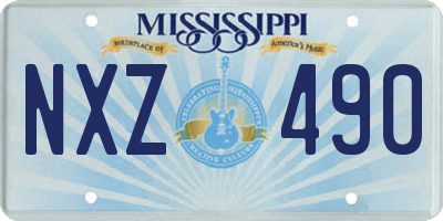 MS license plate NXZ490