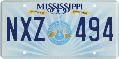 MS license plate NXZ494