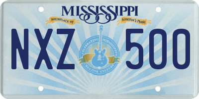 MS license plate NXZ500
