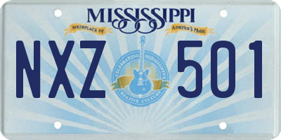 MS license plate NXZ501