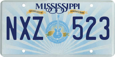 MS license plate NXZ523